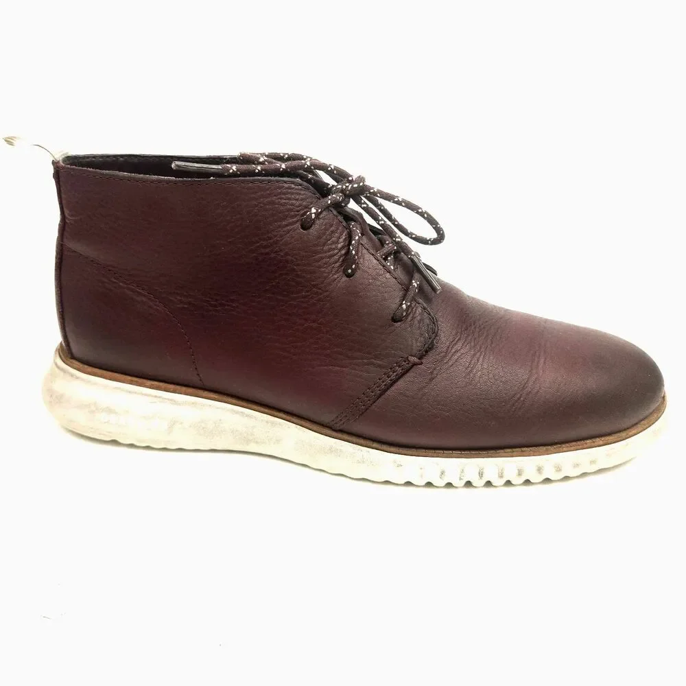 Cole Haan Boots Men 9.5 M Chukka Leather Brown 2.Zerogrand Ankle Lace Shoes